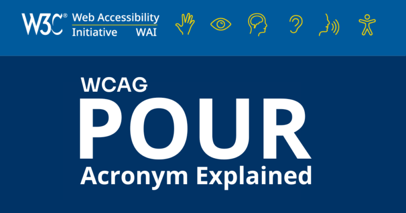 Web Content Accessibility Guidelines WCAG POUR acronym explained.