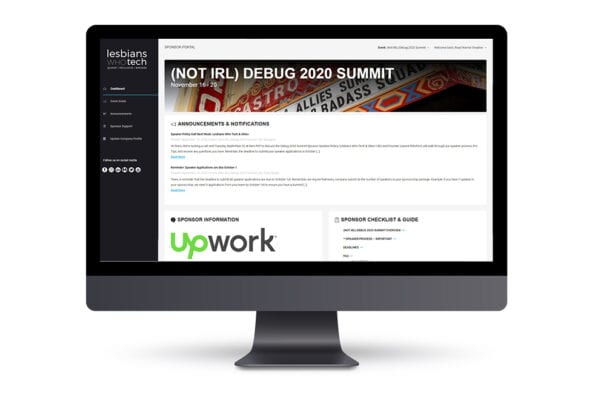 Lesbians Who Tech Sponsor Portal Dashboard