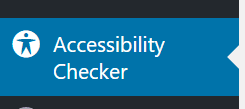 accessibility checker in the WordPress admin menu