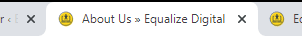 browser tab showing the title of Equalize Digital's About Page