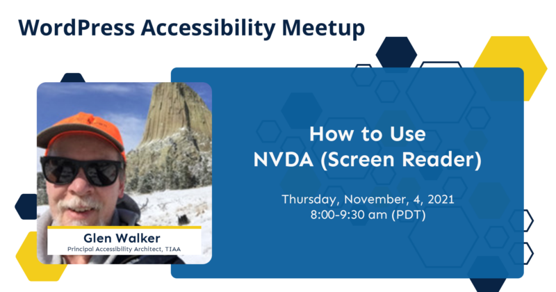 WordPress accessibility meetup - how to use NVDA (screen reader) with Glen Walker