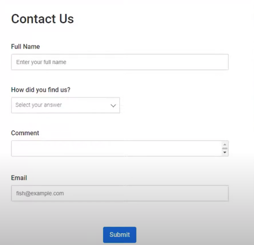 Example of a good form. Read article for details.