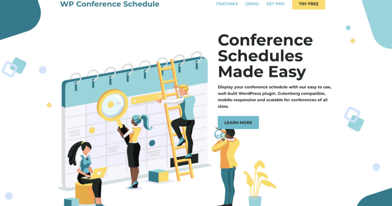 home page of the WP Conference Schedule Website