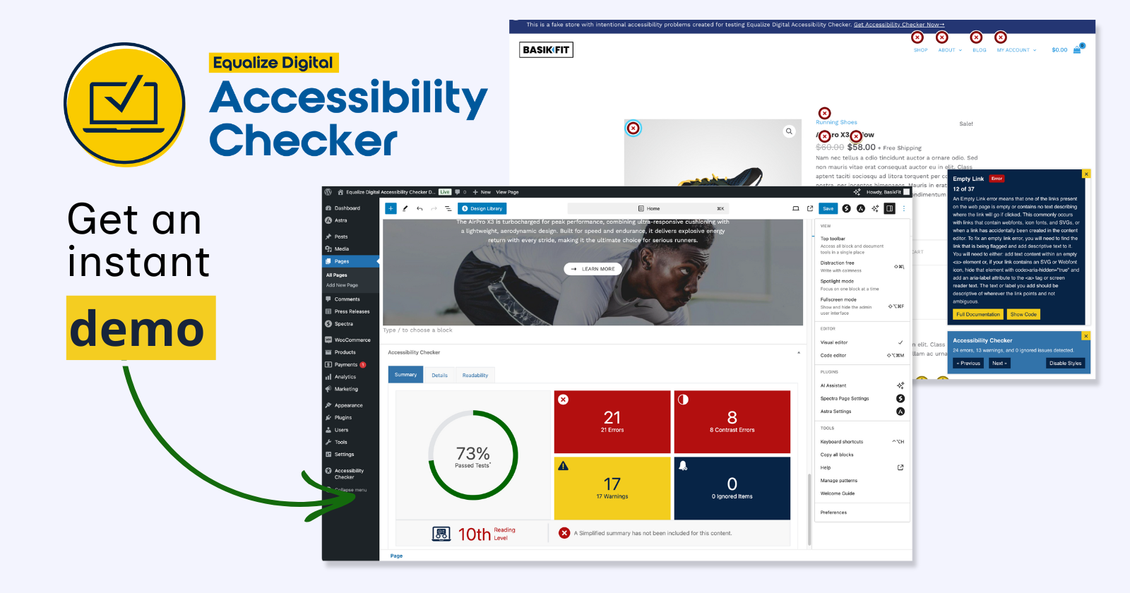 Get an instant demo of Equalize Digital Accessibility Checker.