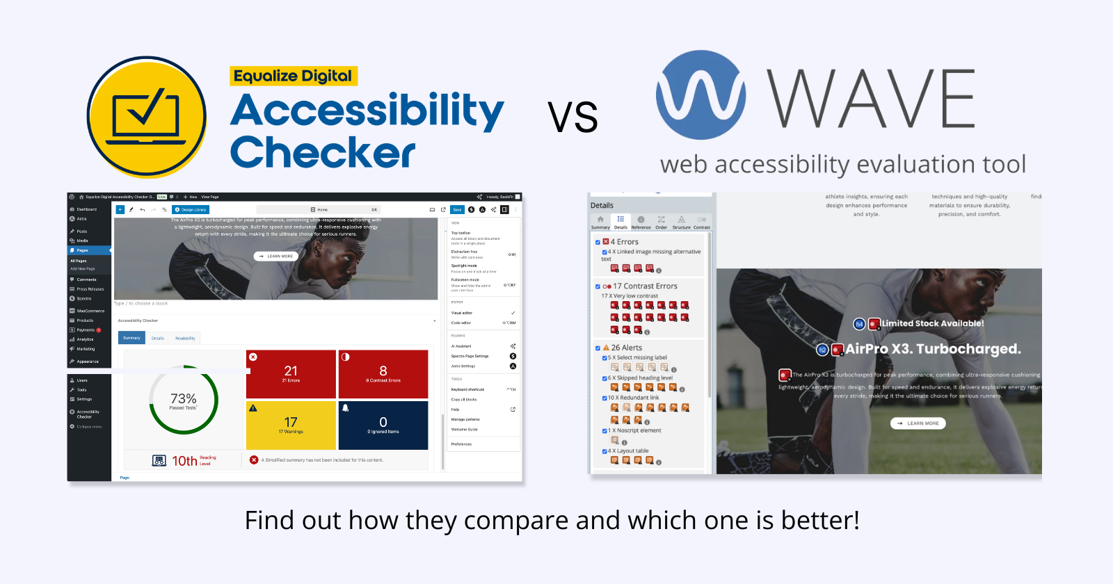 Equalize Digital Accessibility Checker vs WAVE Web Accessibility Evaluation Tool comparison.