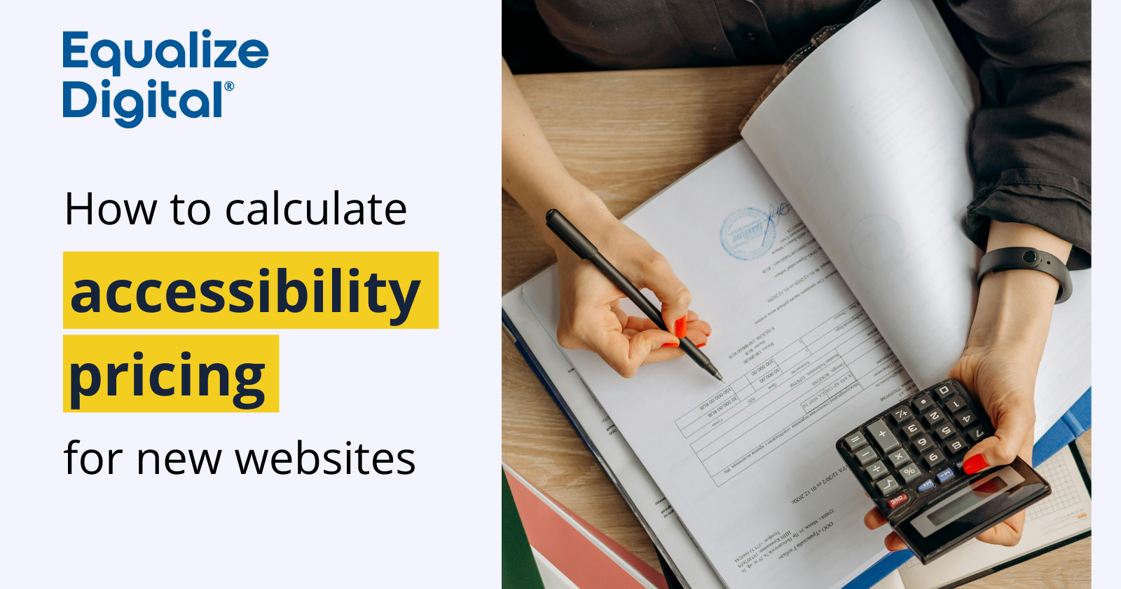 How to calculate accessibility pricing for new websites.