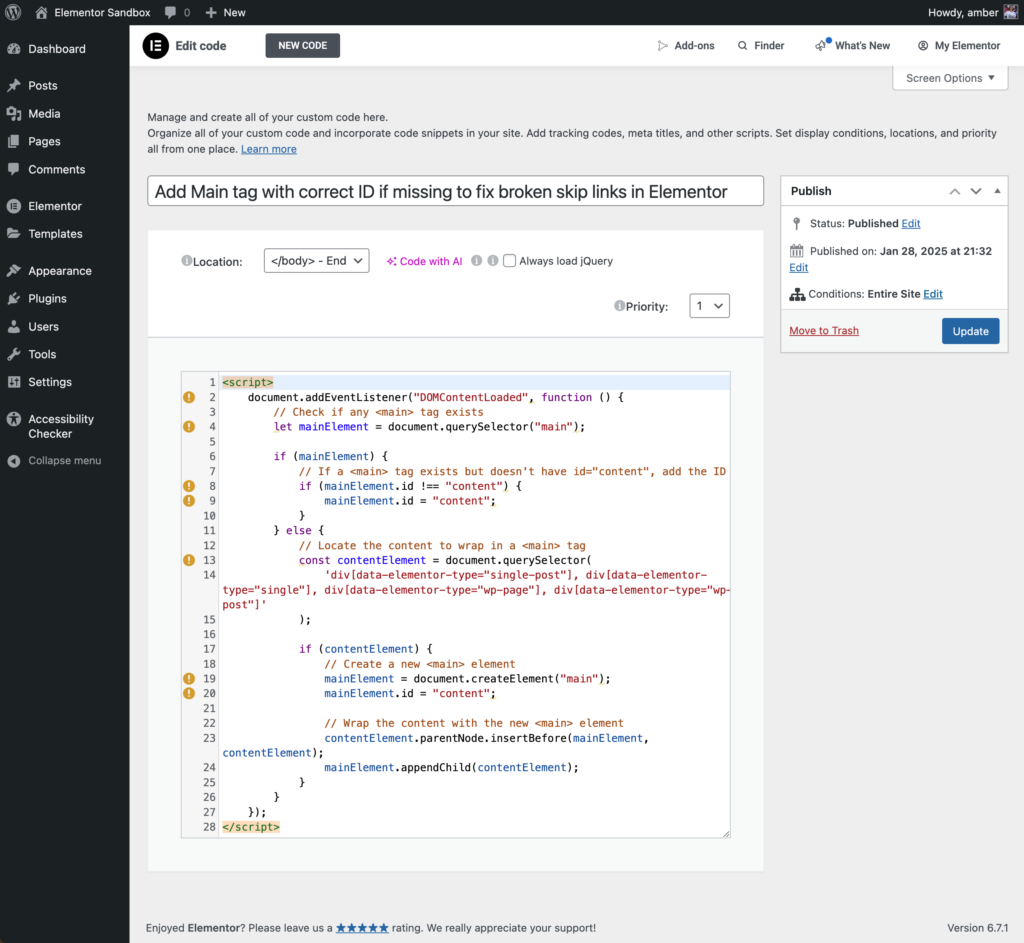 Elementor Cache Css Broken Example How to Fix Broken Skip Links in Elementor - Equalize Digital