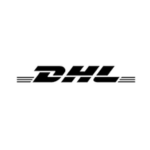 DHL logo in black and white