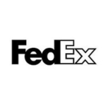 FedEx logo in black and white