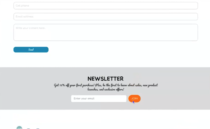 Contact us form button and newsletter CTA. Description in the article.