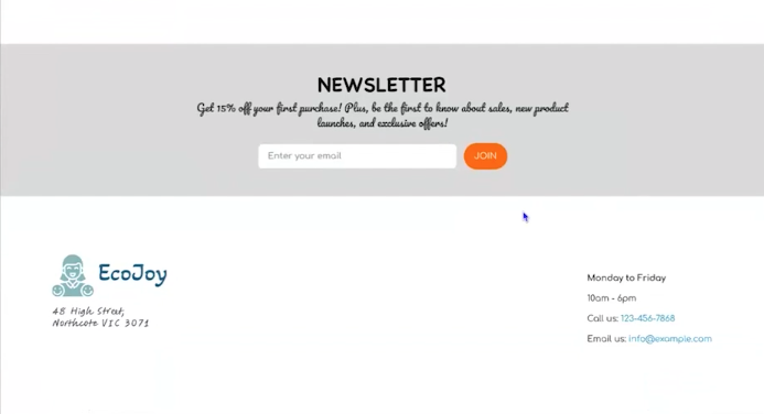 Website footer. Description in the article.