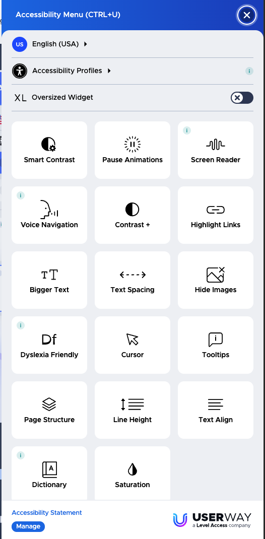 UserWay toolbar. Read article for description.