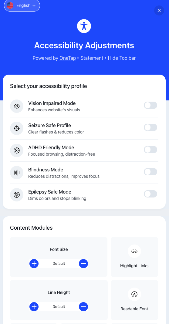 Accessibility Widget by OneTap toolbar. Read article for description.