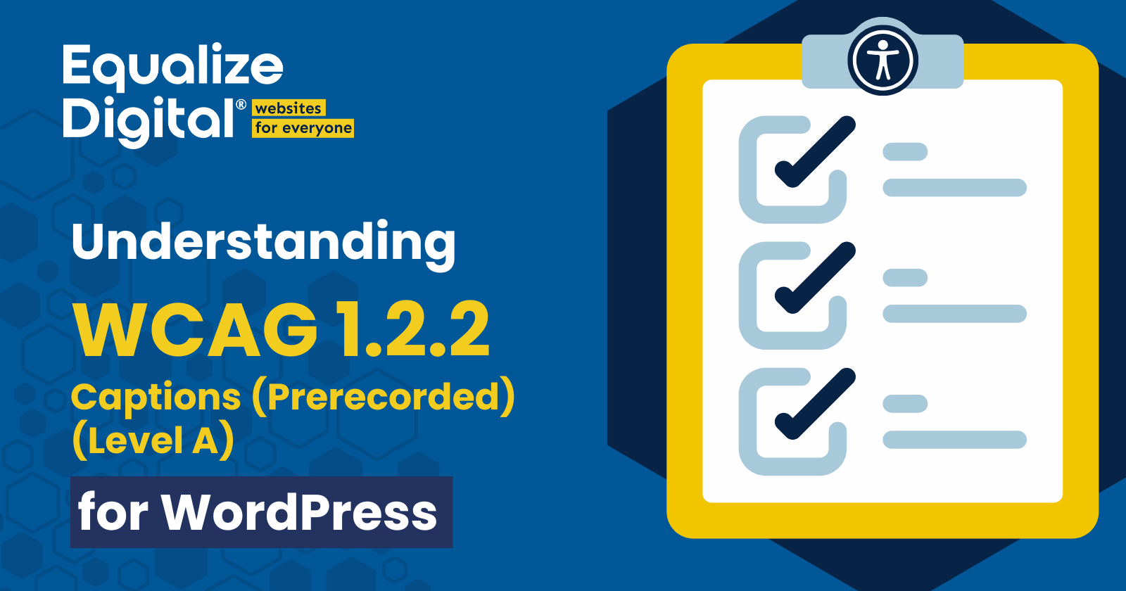 Understanding WCAG 1.2.2 Captions (Prerecorded) (Level A)