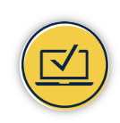 Accessibility Checker button is a yellow circle with a computer with a checkmark icon.