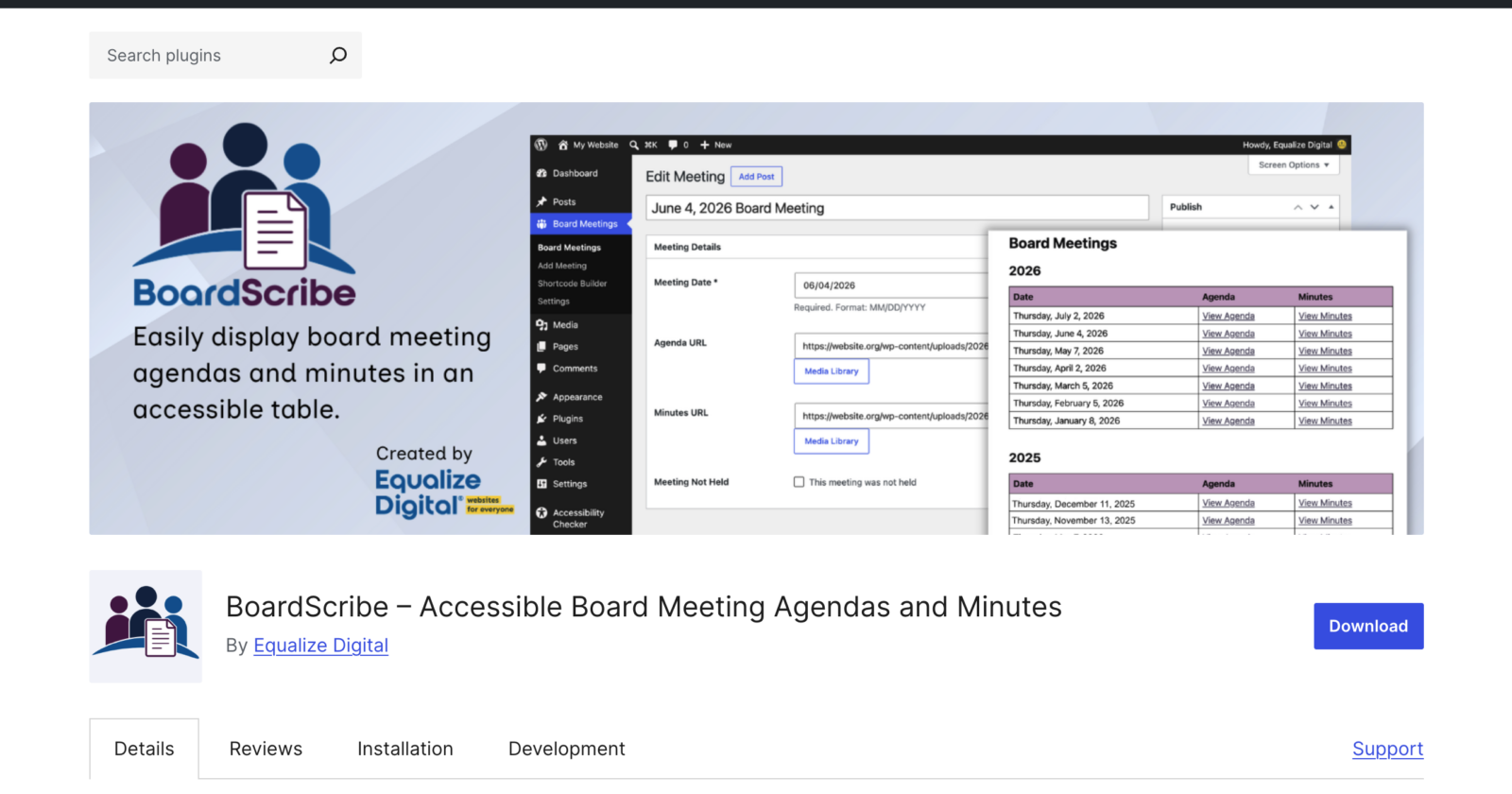 BoardScribe's WordPress.org plugin page.